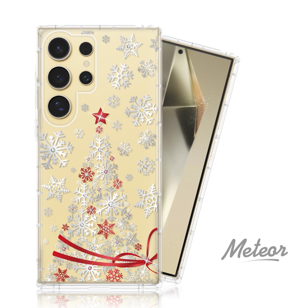 Meteor 適用 Samsung Galaxy S24 Ultra S24+ S24 彩繪防摔手機殼 緞帶聖誕樹