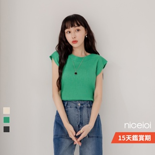 niceioi 簡約素色圓領針織上衣 (共3色) 女裝 現貨 快速出貨