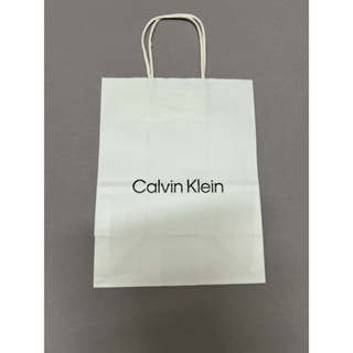 calvin klein 精品紙袋 禮品袋 白色 白繩 直式 專櫃正品附贈