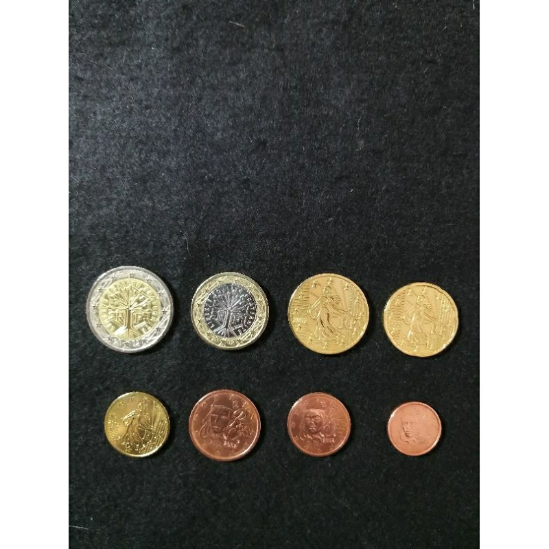 2002 法國歐元硬幣*8枚一套*