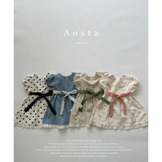 Aosta 絲帶拼蕾絲女童洋裝｜寶寶洋裝 嬰兒洋裝 兒童洋裝 女童 兒童衣服 寶寶衣服 嬰兒衣服 韓國童裝