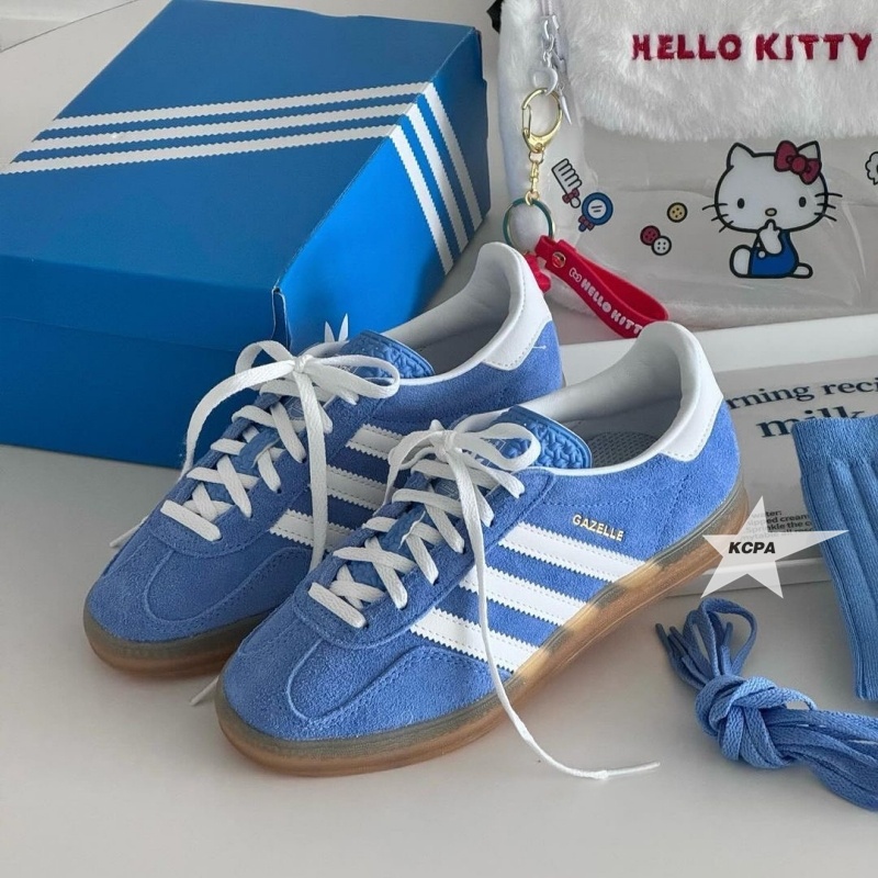 Adidas Originals Gazelle Indoor 復古 天空藍 寶寶藍 藍白棕 休閒 HQ8717