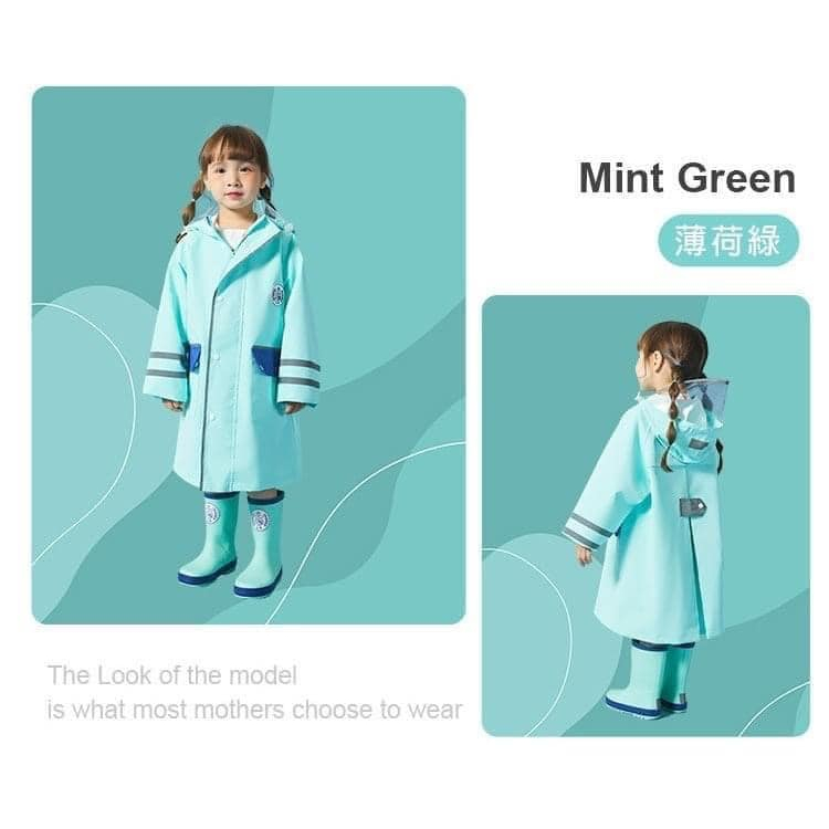 二手近新出清 韓國Lemonkid簡約英倫風雨衣(尺寸:M)售 綠色