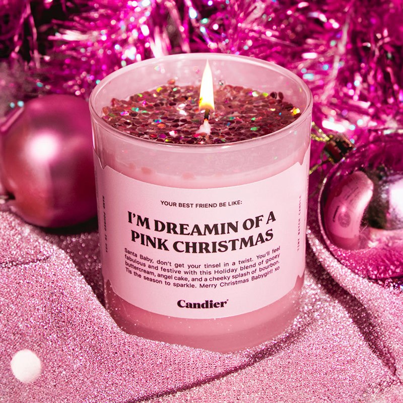 美國 Candier 60小時大豆蠟燭/ 粉紅色的聖誕節 eslite誠品