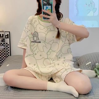 【限時下殺】🔥新款 睡衣套裝 睡衣女 ins甜美短袖夏季韓版可愛網紅 居家服 可外穿夏天套裝 女裝 家居服 睡衣🔥