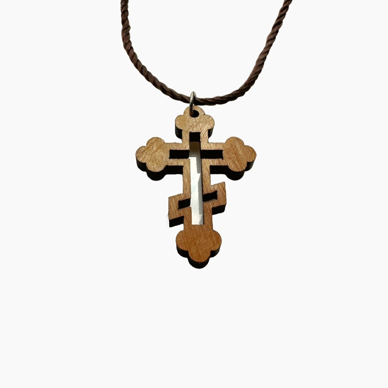 天主教聖物 以色列進口 十字架 橄欖木 項鍊 掛飾 13-34