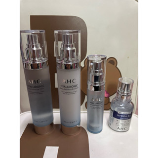 全新AHC 超能玻尿酸保濕肌亮機能水100ml、乳液100ml、精華30ml、AHC瞬效保濕B5微導玻尿酸精華30ml