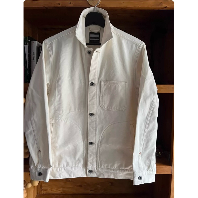 momotaro 辛巴威棉 白色（有點淡淡米黃） 拍賣唯一 40號 牛仔外套 工裝 日本製 全新僅試穿