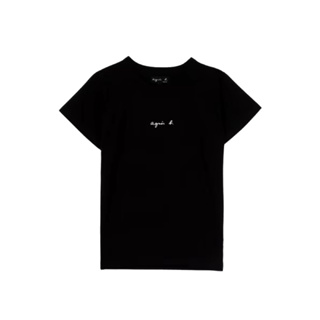 日本/Agnes b/草寫logo/小logo/短袖/T-shirt/黑色/日本製