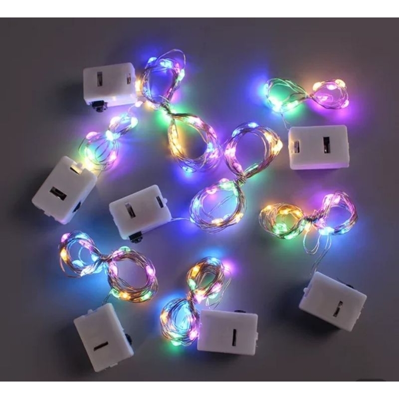 LED一米10燈四彩燈串/獨立包裝帶電池（數量填100）