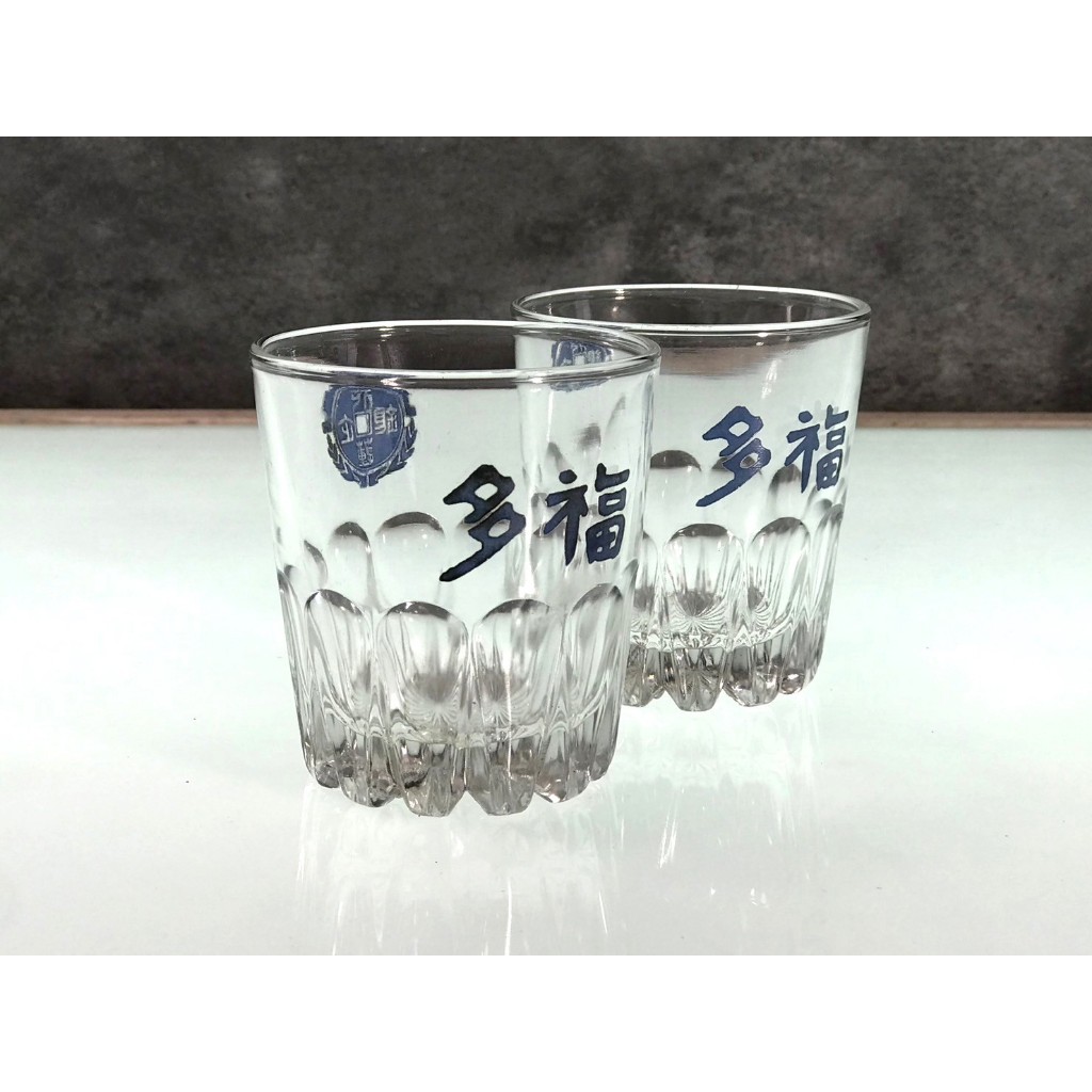 【時光裏】台灣早期多福玻璃杯 兩件一組