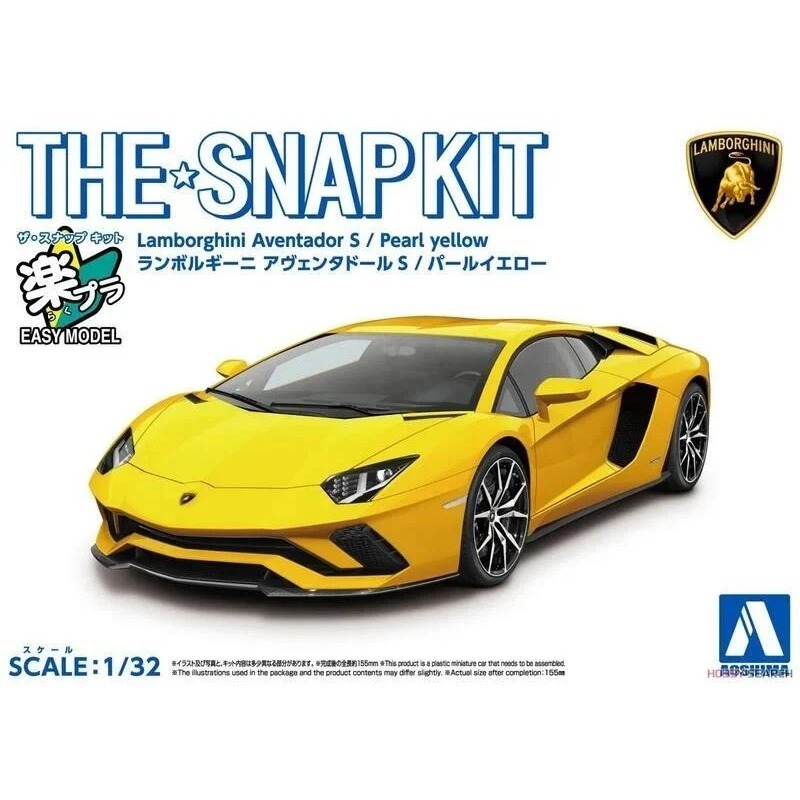 MAKDOTOY 現貨 青島 1/32 Snap Kit 12-B 藍寶堅尼Aventador S 珍珠黃