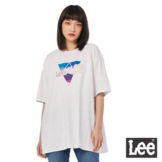 Lee 大海元素寬版短袖T恤 女 X-LINE 白LL220036K14