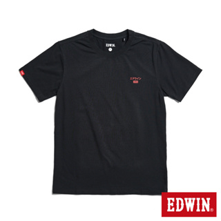 EDWIN 第九代基本LOGO短袖T恤(黑色)-男款