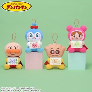 ❤Lika小舖❤K日本正版 全新現貨 日本帶回 景品娃娃玩偶布偶吊飾 麵包超人 藍精靈 咖哩超人 嬰兒超人好朋友的臉畫畫
