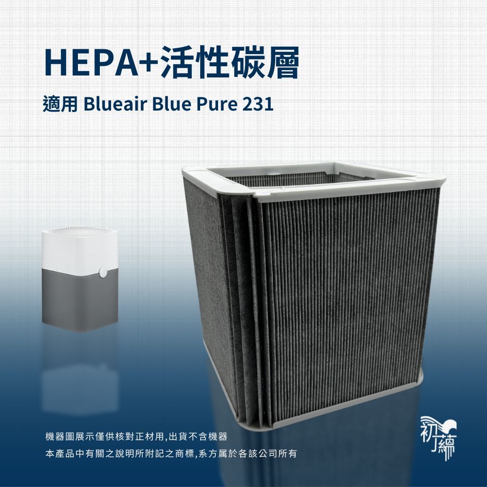 適用 Blueair Blue Pure 231 15坪空氣清淨機 副廠HEPA+活性碳層濾網