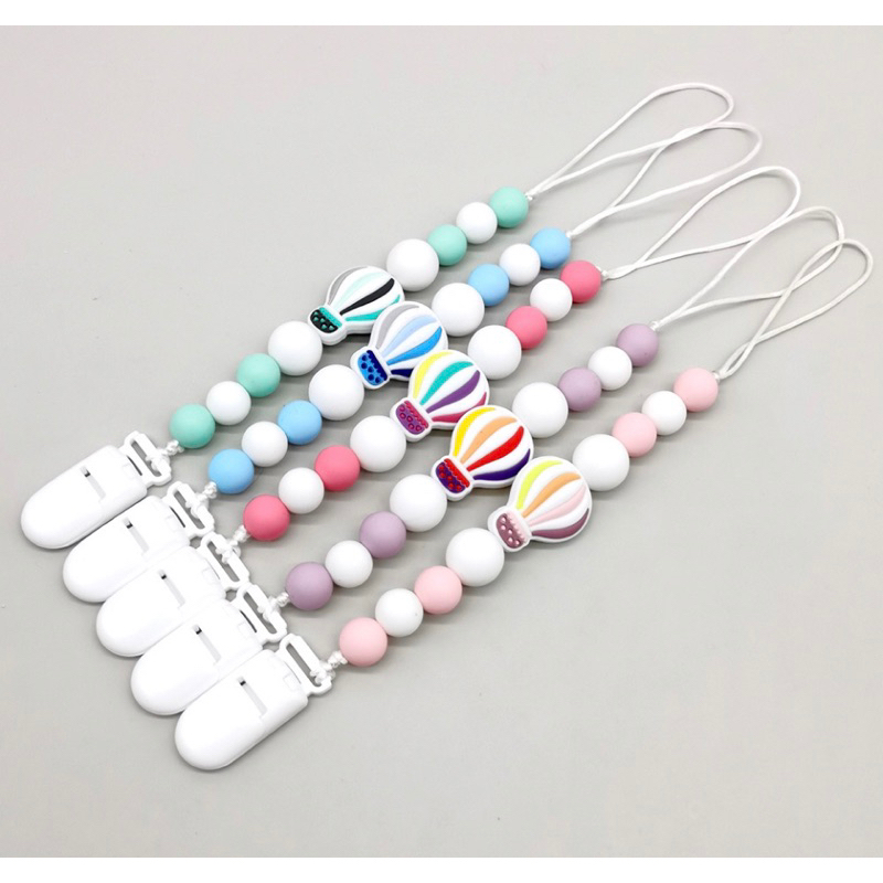 奶嘴鍊💕現貨🔥嬰幼兒 熱氣球奶嘴鏈、玩具鏈、食品級矽膠材質