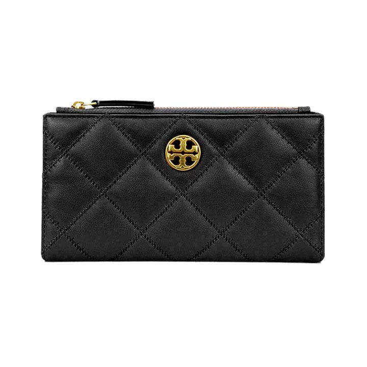 [RR小屋] Tory Burch 長夾 皮夾 質感黑 格菱紋 美國代購 正品