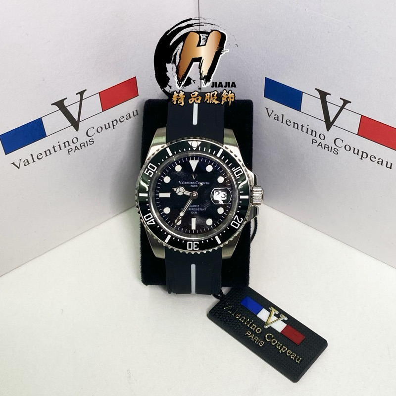 H精品服飾💎法國Valentino Coupeau 范倫鐵諾 經典陶瓷 黑水鬼 腕錶✅正品台灣公司貨