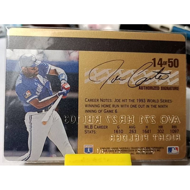 MLB 1995 (BLUE JAYS) Studio Gold Series Joe Carter