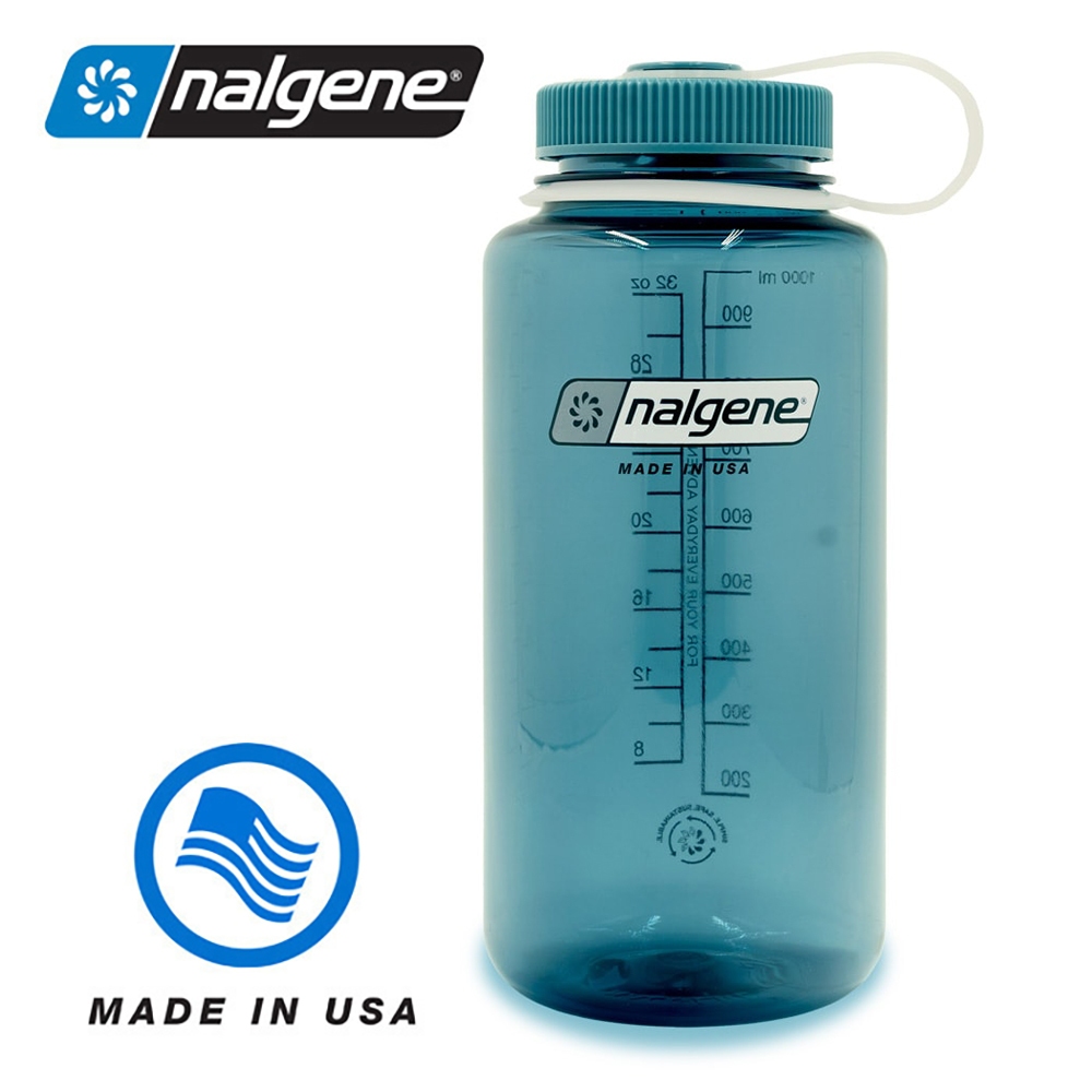 【Nalgene 美國】寬口水瓶 運動水壺 1000cc 軍藍 (2020-4332)