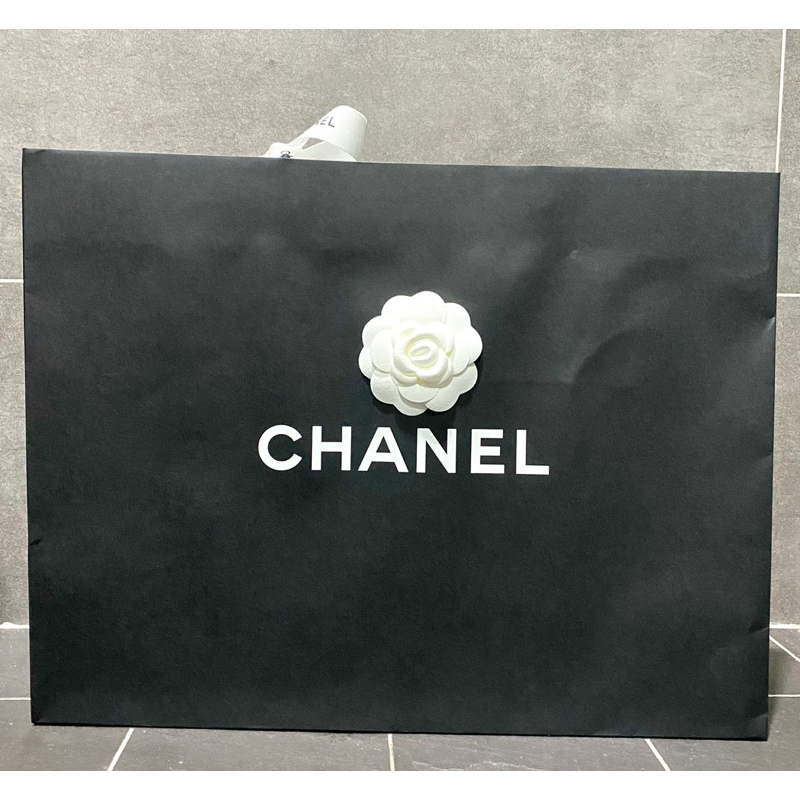 Chanel 香奈兒精品專櫃24S黑色大紙袋正品/手提袋/禮物袋/精品紙袋（經典coco包、背包、瑪莉珍鞋、鞋盒可裝）