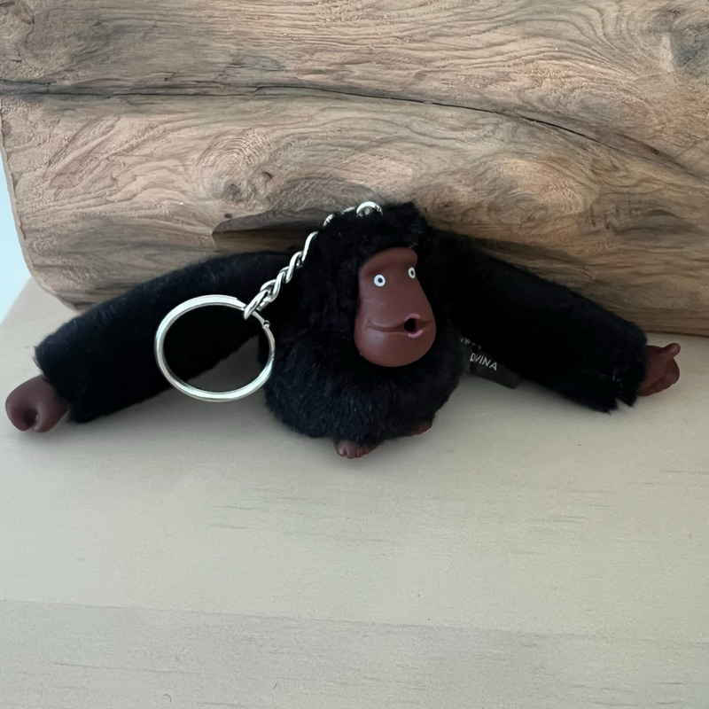 KIPLING 猴子包包 鑰匙圈 黑色 吃手手 吸手手 銀色鑰匙圈