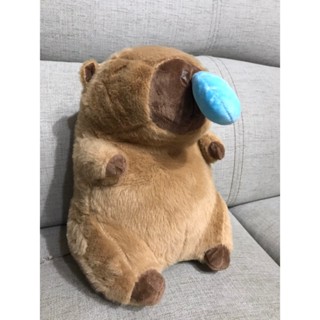 網紅現貨全新-鼻涕水豚君~卡皮巴拉公仔-抱枕 26cm 鼻涕可拉會震動娃娃玩偶靠墊毛絨玩具