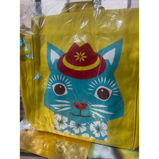 （全新未拆封（COQENPATE】法國有機棉品牌）貓咪圖案 小學童無毒環保 書包.揹包）（彩緁）