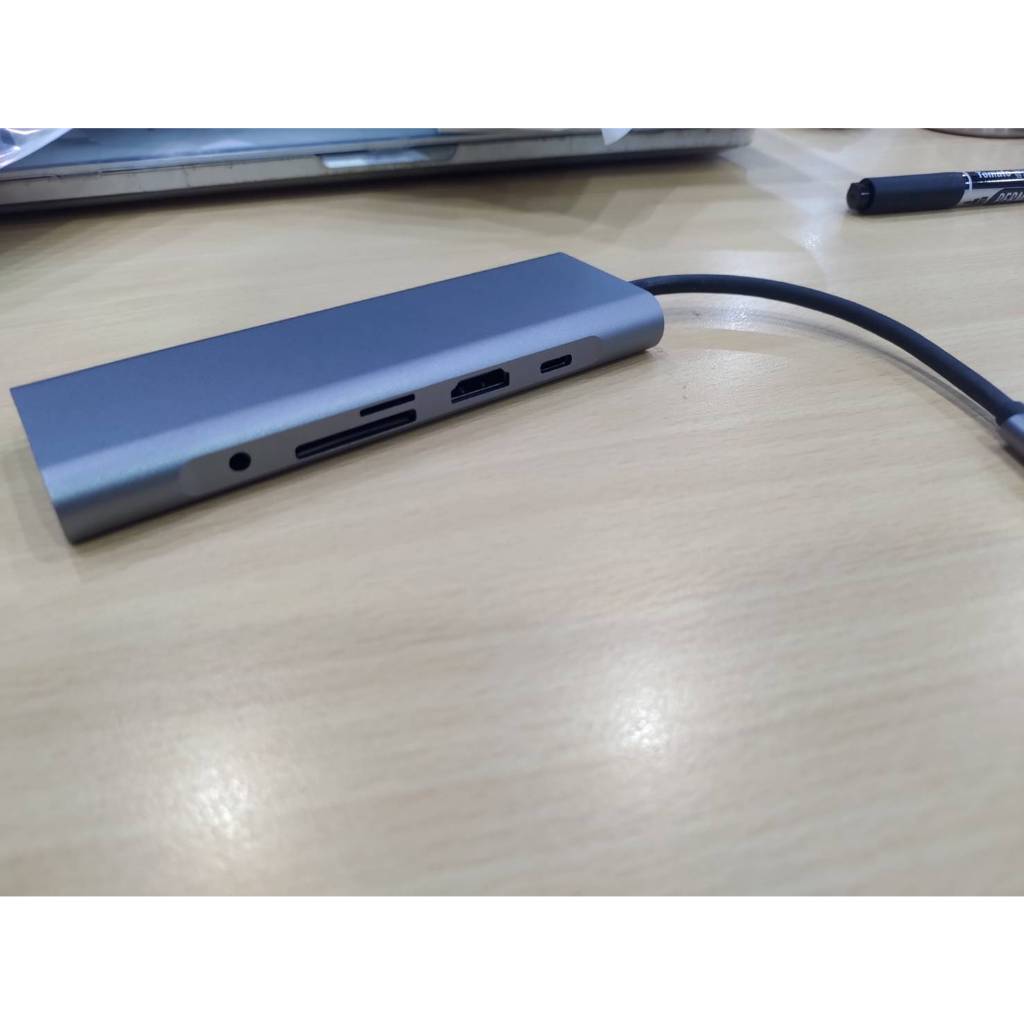 USB-C to USB3.0*3+HDMI+SD Solt+RJ45+3.5mm stereo+PD