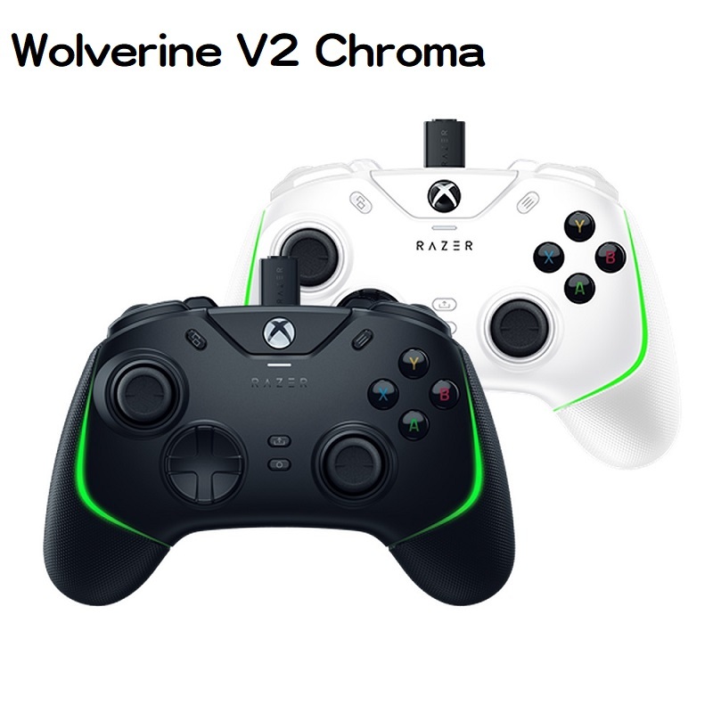 米特3C數位–Razer 雷蛇 Wolverine V2 Chroma 金剛狼遊戲手把 機械觸感動作鍵方向鍵 黑色/白色