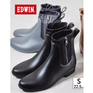 EDWIN 休閒側拉鍊輕便舒適短筒雨靴短靴女靴