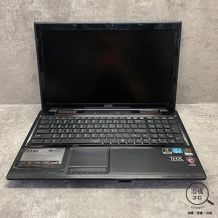 MSI GE60 15.6吋 i5-3210M/8G/750SATA+256SSD/GTX660 黑《二手》A68626