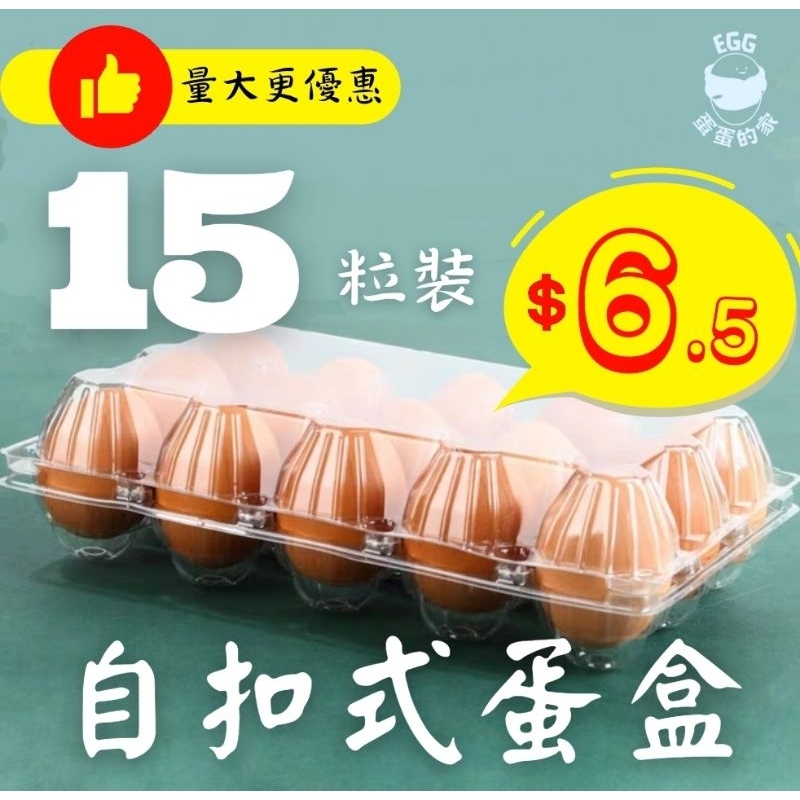 🔥宅配免運 現貨速出🔥台灣自扣式蛋盒 15格 15顆 15粒裝 雞蛋盒  塑膠蛋盒 雞蛋收納盒 一次性蛋盒