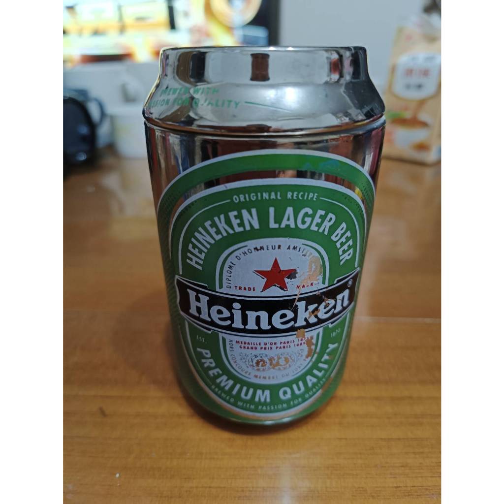 【銓芳家具】Heineken 海尼根 觸感新罐造型杯 陶瓷杯 易開罐造型杯 啤酒杯 茶水杯 白瓷杯 1130415