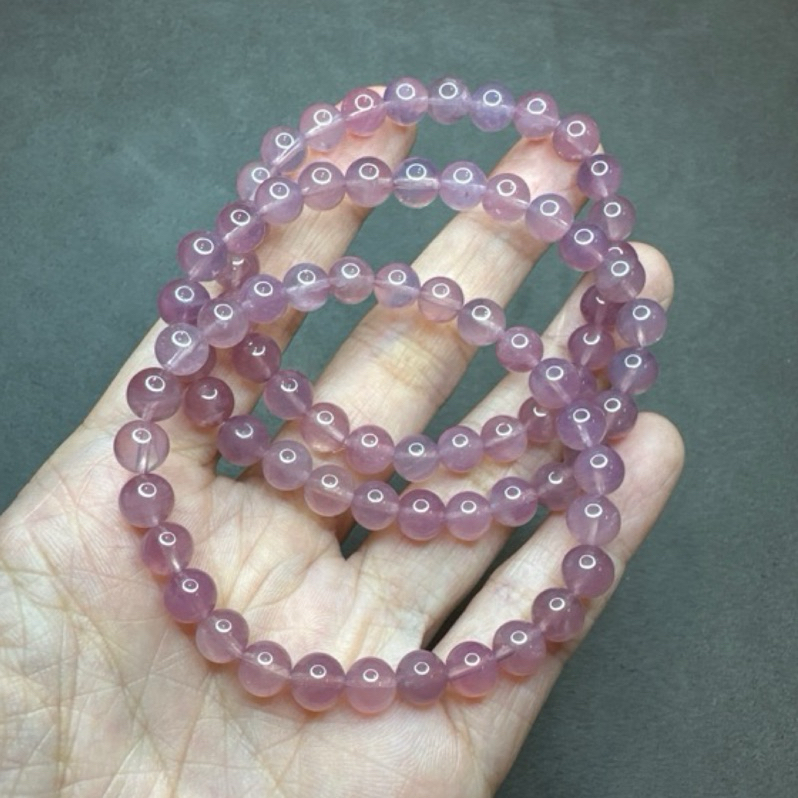 頂級星光馬粉粉晶手珠 6.8mm 果凍馬粉 紫馬粉 老礦馬粉 天然水晶 馬達加斯加粉晶 顆顆星光 罕見美物