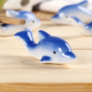 精緻陶瓷筷架 海豚 魚 海洋 動物 餐具 餐桌 可愛