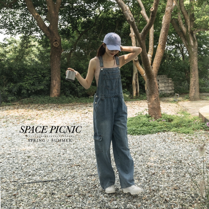 Space Picnic｜牛仔吊帶長褲-1色【C24041021】