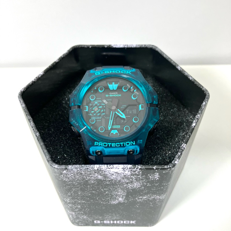 SEIKO 橡膠錶帶 附外盒說明書 有使用痕跡 GA-B001 Blue*Black 二手 寶物工廠