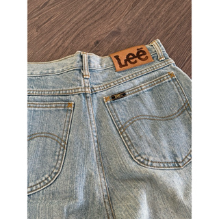 Lee 古著 牛仔褲 高腰 直筒 淺色 硬挺 厚磅