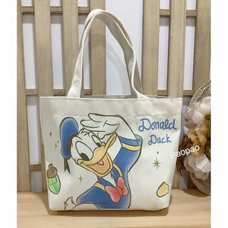正版授權 迪士尼 帆布手提袋 手提包 便當袋 Donald Duck 唐老鴨 外出包 購物袋 帆布袋 手提袋