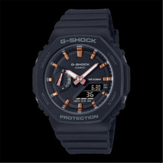 CASIO 卡西歐 G-SHOCK 簡約輕薄 潮流八角形 雙顯運動腕錶-霧面黑(GMA-S2100-1A)[ 秀時堂 ]