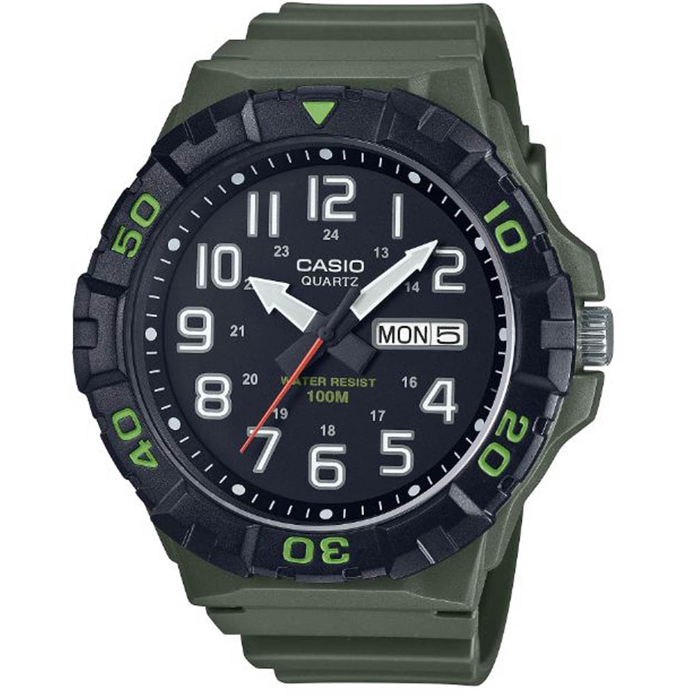 【CASIO】卡西歐 簡潔實用潛水風格系列數位錶-軍綠色 MRW-210H-3A 台灣卡西歐保固一年