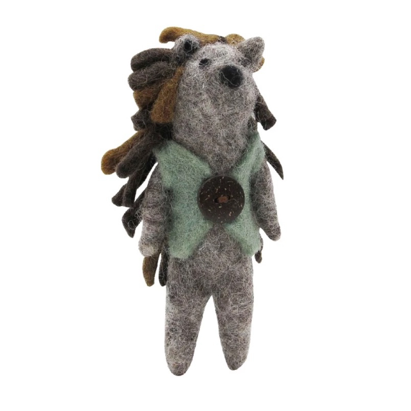 小刺蝟 驢子 羊毛氈手作吊飾 羊毛氈娃娃 全新