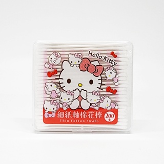 Hello Kitty 細紙軸棉花棒 200入 三麗鷗正版授權