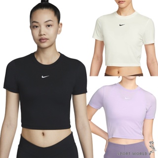 Nike 短袖上衣 女裝 短版 黑/米/紫【運動世界】FB2874-010/FB2874-133/FB2874-511