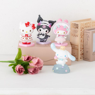 日本正版 kitty 大耳狗 庫洛米 美樂蒂 女僕造型公仔擺飾 造型擺飾 盲盒 公仔 盒玩 Ig拍照 娃娃配件 模型擺飾