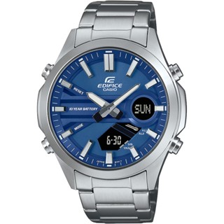 ∣聊聊可議∣CASIO 卡西歐 EDIFICE 10年電力簡約計時手錶-藍 EFV-C120D-2A