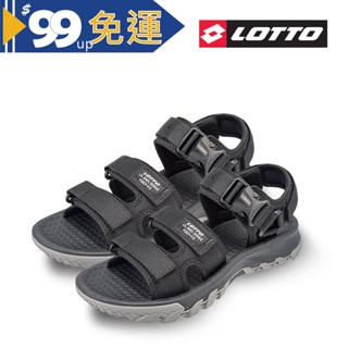 【LOTTO 義大利】男 RICO插扣織帶涼鞋(黑-LT4AMS5520)