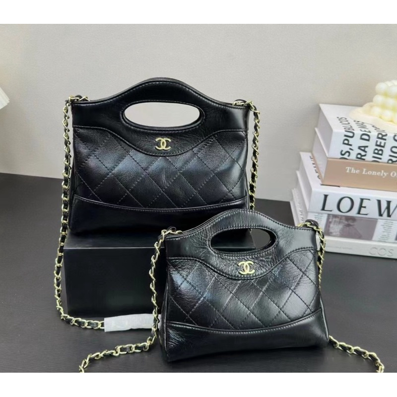 全新 Chanel同款小香風 31 nano Bag 黑牛金釦 經典款